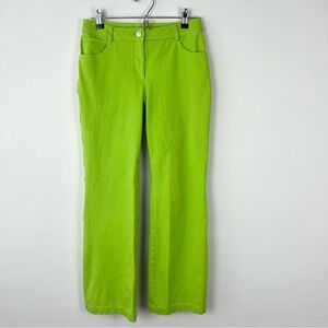 St. John Neon Green Flare Pants